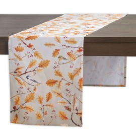 Maison d' Hermine Oak Leaves 100% Cotton Table Runner Farmhouse Tabletop Cover for Home Kitchen Dining Décor Parties Family Dinners Wedding Thanksgiving/Christmas (37cm x 230cm)