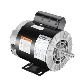 Air Compressor Electric Motor, 1 HP 3450 RPM, 115/230V Single Phase, 56 Frame 5/8 Keyed Shaft 60 Hz, Commercial-Duty CCW Rotation, 1.88" Shaft Length for Air Compressors