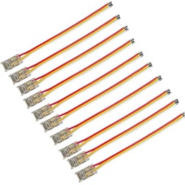 CCT COB LED Light Band Connector Kit for 10 mm Width CCT COB Light Band 3-Pin 10 with Wire Connector for 10 mm COB LED Light Strip