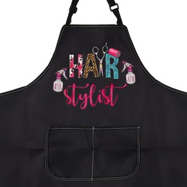 LEVLO HAIR Stylist Apron With Pockets Hairapist Apron Barber Apron Beauty Salon Apron Hair Stylist Gift Waterproof Apron (HAIR stylist APRON ku)
