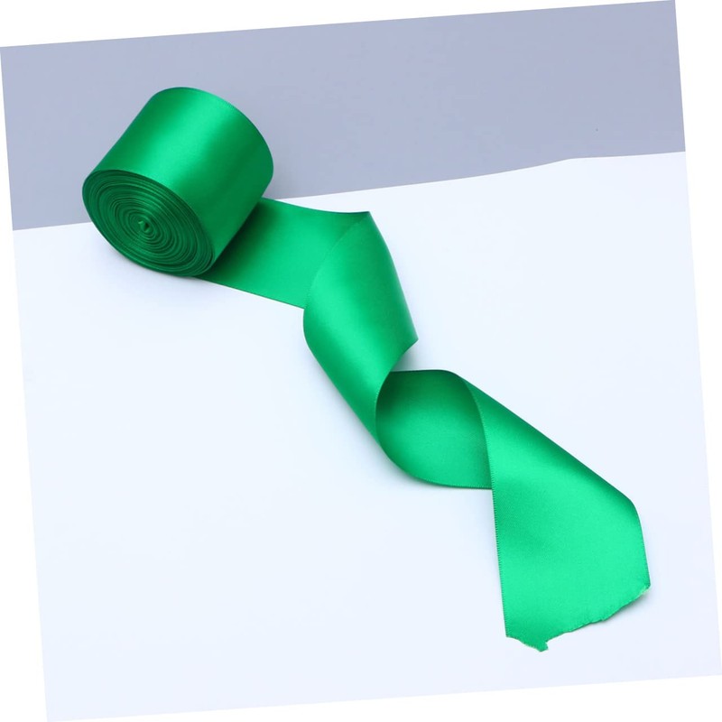 TEHAUX 1Roll Double Sided Satin Ribbon Green for Wedding Decorations