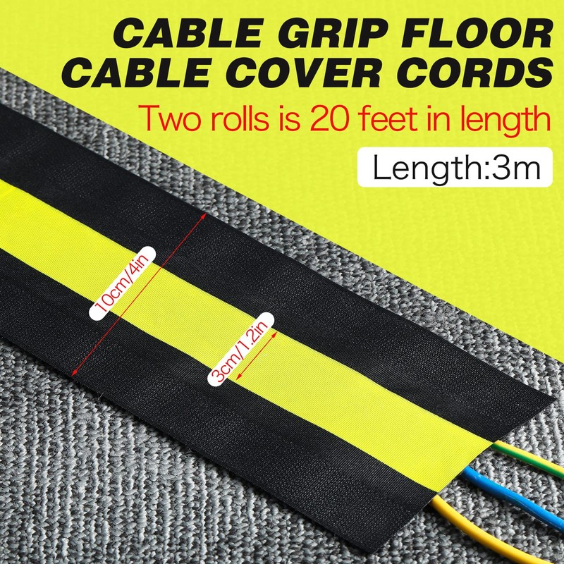 WILLBOND Carpet Cord Cover Cable Grip Floor Cover Cable Protector