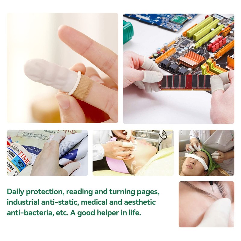 AIMEKE Pack of 1000 Latex Finger Cots Natural Antistatic Gloves
