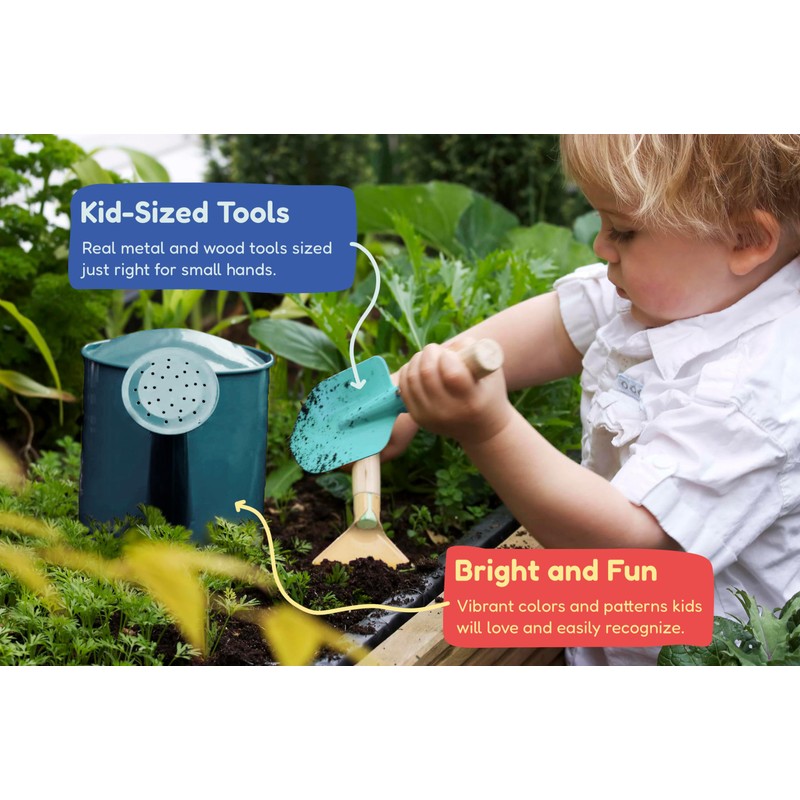 Kinderific Gardening Set, Tool Kit, for Kids, STEM, Includes Tote