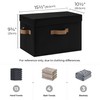 StorageWorks Fabric Storage Bins with Lid, Decorative Storage Boxes for
