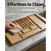 GAMYPET Expandable Bamboo Silverware Drawer Organizer – Adjustable 33" Wide