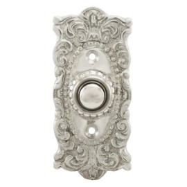 House of Antique Hardware NEW Victorian Decorative Cast Brass Doorbell Button, Brushed/Satin Nickel Finish