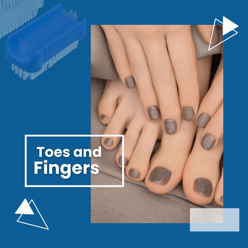 Nail Cleaning Brush (5 Pcs) Double Sided Finger Brush Scrubbing