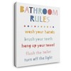 Ryeolo Bathroom Rules Wall Art Prints,Funny Bathroom Rules Signs Canvas