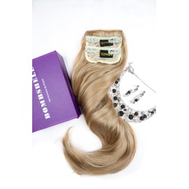 BOMBSHELL HAIR EXTENSIONS 250g 24" Flicky 3 Pieces Full Head Clip On Hair Extensions Hair Piece Wig (M14 HIGHLIGHTS MIX BLONDE)