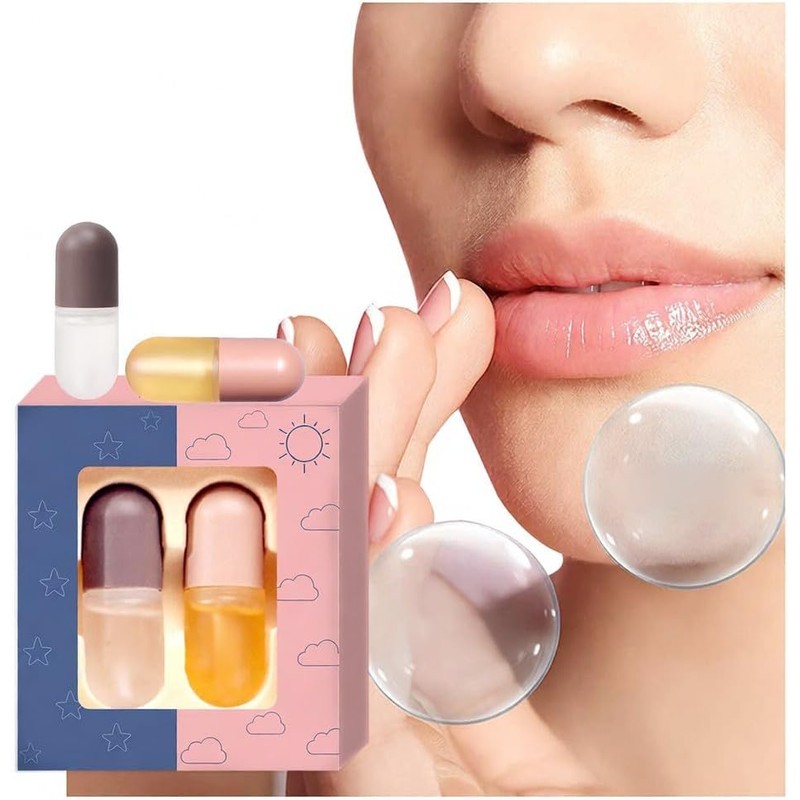 Set de 2 rellenos labiales Suero reductor labios Aceite para