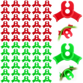Pack of 80 Plant Benders Lst Clips Red and Green 90 Degree Low Stress Training Clips Plant Clips Bending Plants Training Clips for Bending Plant Rhizomes Change Growth Direction 2 Sizes