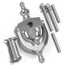 Bwintech 1 Pcs Polished Chrome Zinc Alloy Door Knocker with Door Viewer,Classic Victorian Urn Door Knocker for Front External Door