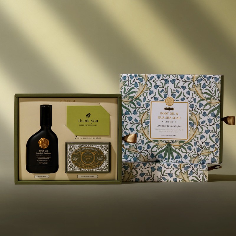 Optaum [Skin Relaxing] Vegan Body Oil &amp; Gua Sha Soap