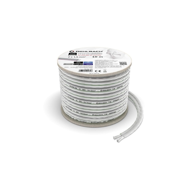 Oehlbach Silverline SP Stainless Steel Mini Reel Speaker Cable Silver-Coated