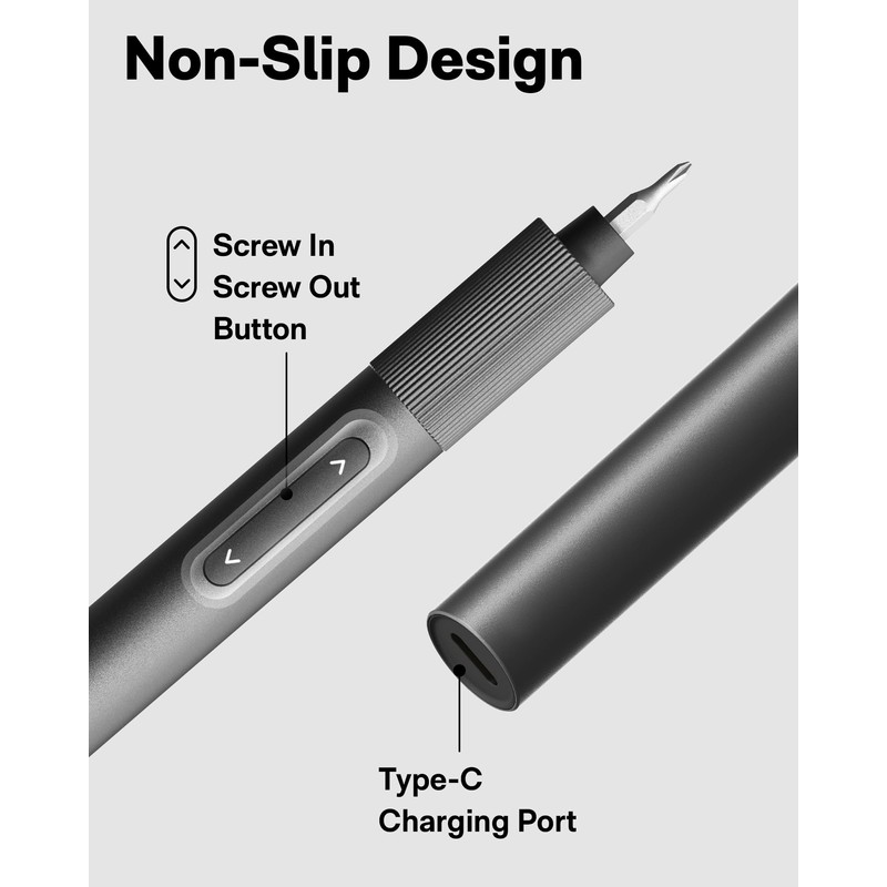 HOTO 25-in-1 Mini Electric Screwdriver, 3.7V Precision Screwdriver Set, USB-C