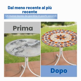 Maximex Tovaglia elasticizzata rotonda Ø 70-86 cm, motivo mediterraneo, tovaglia da giardino lavabile, resistente alle intemperie, resistente ai raggi UV, per giardino, balcone e campeggio, plastica