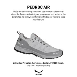 Salewa Men's Pedroc Air Lightweight Breathable Trekking & Hiking Shoe - Cold White/Light Grey - 10