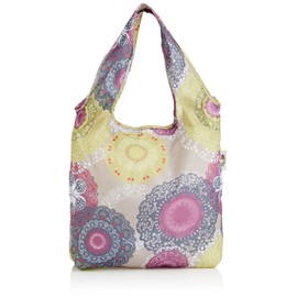 Re-Uz Trendy Folding Reusable Waterproof Carrier Shopper Supermarket Gym Swim Grocery Tote Bag - Doily