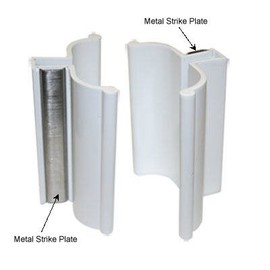 Gordon Glass® 3" White Frameless Shower Door Handle with Metal Strike - Magnet is NOT Included and Sold Separately