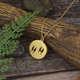 Lauren-Spencer Animal Necklace 18K Gold Silver Plated Animal Cutouts Charm Pendant Necklace Bear Moose Goat Deer Elk Necklace Wildlife Nature Jewelry Gift for Women Men (Gold Plated-Deer Paw)