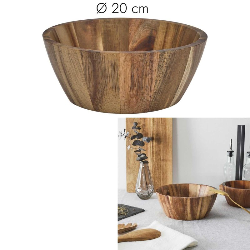 HOME DECO FACTORY, KA0338, Insalatiera in Acacia D20 cm, Design