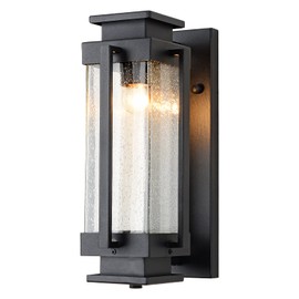 EERU Dusk to Dawn Outdoor Wall Lanterns Large Exterior Porch Lights Wall Mount IP65 Waterproof Outdoor Sconces with Seeded Glass Outside Wall Lamp for House Garage Front Porch Patio