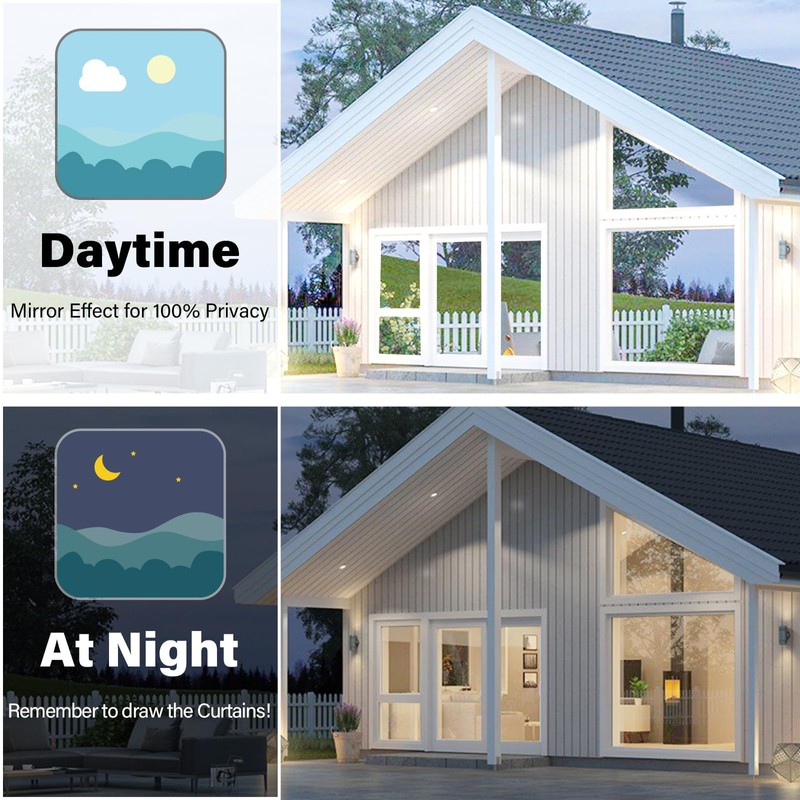 Finnez One Way Privacy Window Film Reflective Mirror Home Window