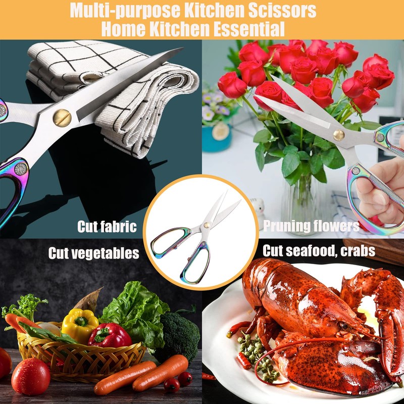 AUDAMI 2-Piece Kitchen Shears Set, Heavy Duty Professional Poultry Meat