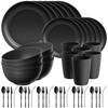Quatish 48 Piece Plates and Bowls Sets for 6, Unbreakable