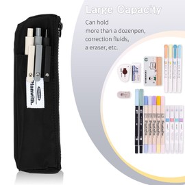 AOGEWON Pen Holder for Notebook, Pen Pouch for Notebook, Small Pen Holder with Adjustable Elastic Band, Slim Pencil Bag Journal Pen Holder Notebook Pen Holder, Zipper Pencil Pouch Makeup Bag