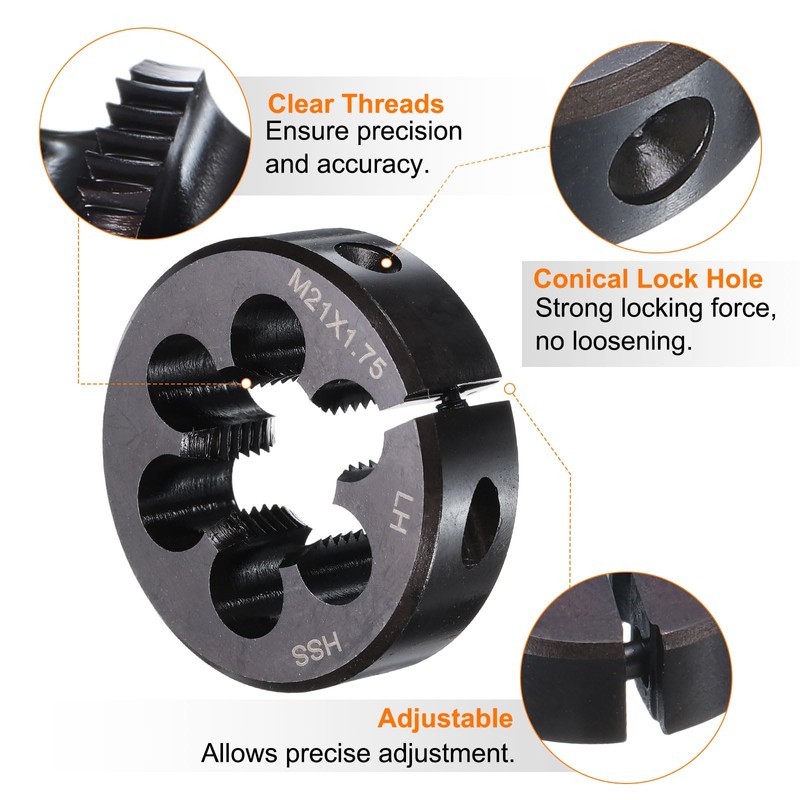 sourcing map Round Threading Die M21 x 1.75 Metric Thread