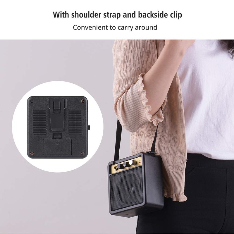 Btuty Mini Guitar Amplifier Amplifier Speaker 1W, 6.35mm Input 1/4"