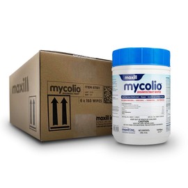 Mycolio Hospital Grade Disinfectant Wipes - 6" x 7” - Disinfecting Antibacterial Sanitizing Cleaning Wipes - 6 canisters, 960 Wipes