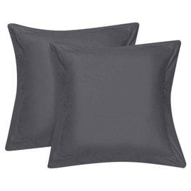 Cotton Delight European Pillow Shams Set of 2 Grey Euro Shams 100% Natural Cotton 800TC Premium Euro Pillow Shams 26x26 Pillow Cover, Cushion Cover Euro Size (Euro 26x26, Grey)