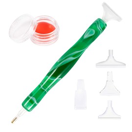 RovyFota Diamond Painting Pen, Handmade Resin Diamond Painting Pens with Glue Clay and Various Tips, More Comfortable and Faster, 5D Diamond Painting Tools for Diamond Paintings Hobby (Green)