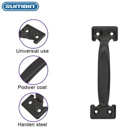 SUMBIN 2Pcs 6-1/2” Metal Door Handles Door Handle Vintage barn Door Handles for Furniture Cabinets Kitchen Drawer Dresser Gate in Black Finish