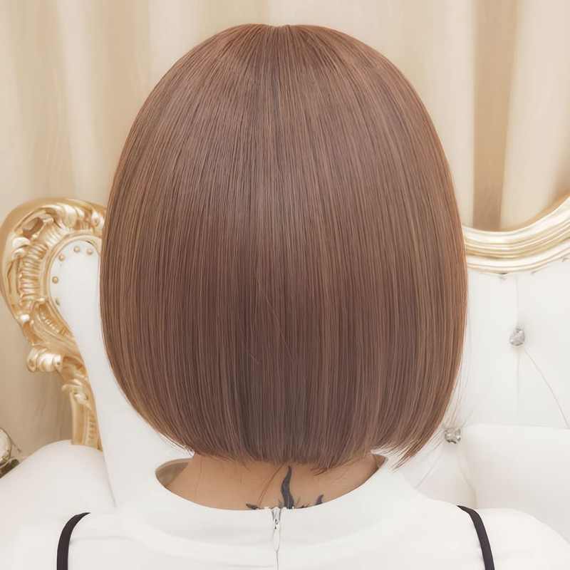 wig sweet short bob full wig bob straight semi-long natural