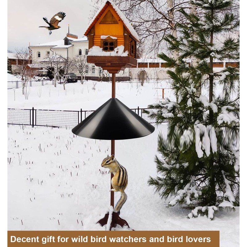 Garbuildman Squirrel Baffle for Bird Feeder Pole, Outside Pole Mount
