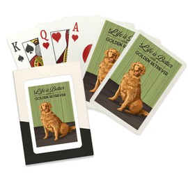 Lantern Press Golden Retriever, Life is Better (52 Playing Cards, Poker Size Card Deck with Jokers)
