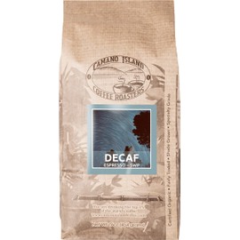 Camano Island Coffee Roasters Decaf Espresso Blend, Ground 1lb, Fresh Dark Roast Swiss Water Processed, USDA Organic, Fairly Traded, Shade Grown Top 1% Arabica, Sweet Molasses, Mixed Berry Flavor