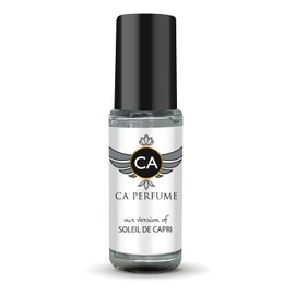 CA Perfume Impression of Soleil De Capri For Women & Men Replica Fragrance Body Oil Dupes Alcohol-Free Aromatherapy Sample Travel Size Concentrated Long Lasting Attar Roll-On 0.14 Fl Oz/4ml-X1