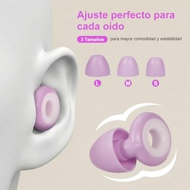 NEARPOW Tapones Auditivos para Dormir, Reducción de Ruido 45 dB, Tapones para Oídos Concierto +3 Puntas para los Oidos en S/M/L, Tapones Oidos de Sili