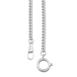 Eichmüller Chrome Plated Curb Necklace Chain Pocket Watch 9024 – 13