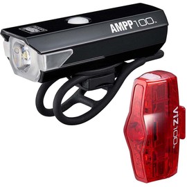 CatEye AMPP 100 / VIZ 100 Bike Light Set: Compact set for front and rear visibility, Black
