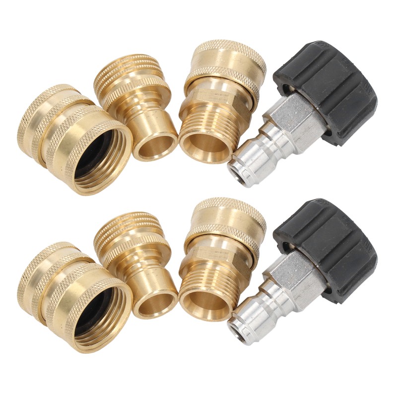 8pcs Pressure Washer Adapter Set Quick Coupler Fittings Metal Quick