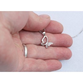 Baobei jewellery Set for Women, Sterling Silver clear Crystal Zirconia butterfly Pendant Necklace and Earrings with Bracelet jewellery Set for Women and Girls, Birthday Gifts