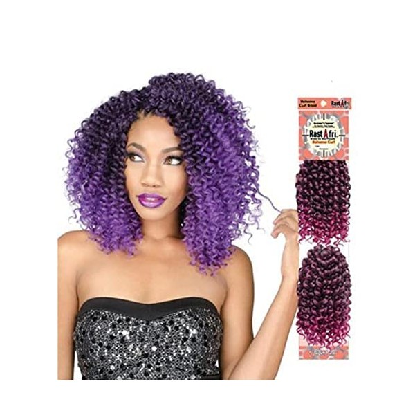 RastAfri Bahama Curl Crochet Braid (BT1B/PURPLE)