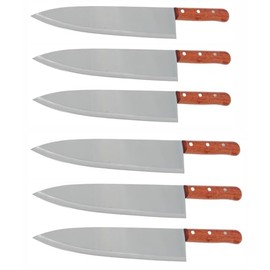 Generic 10"" Chef Knife Cozzini Cutlery Imports (6 Pack) - Wood Handle - Razor Sharp Commercial Kitchen Cutlery, COZ10CHEFWOOD6PK