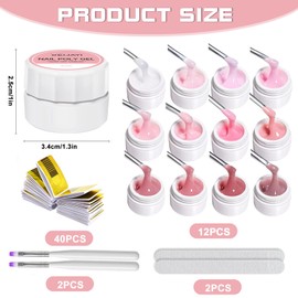 Builder Gel für Nägel 12 Farben, Aufbaugel für Gelnägel Rosa, UV Nagelgel Set zur Nagelverlängerung Modellage Nail Art Base Verstärkung, Nagellack für Nägel Selber Machen